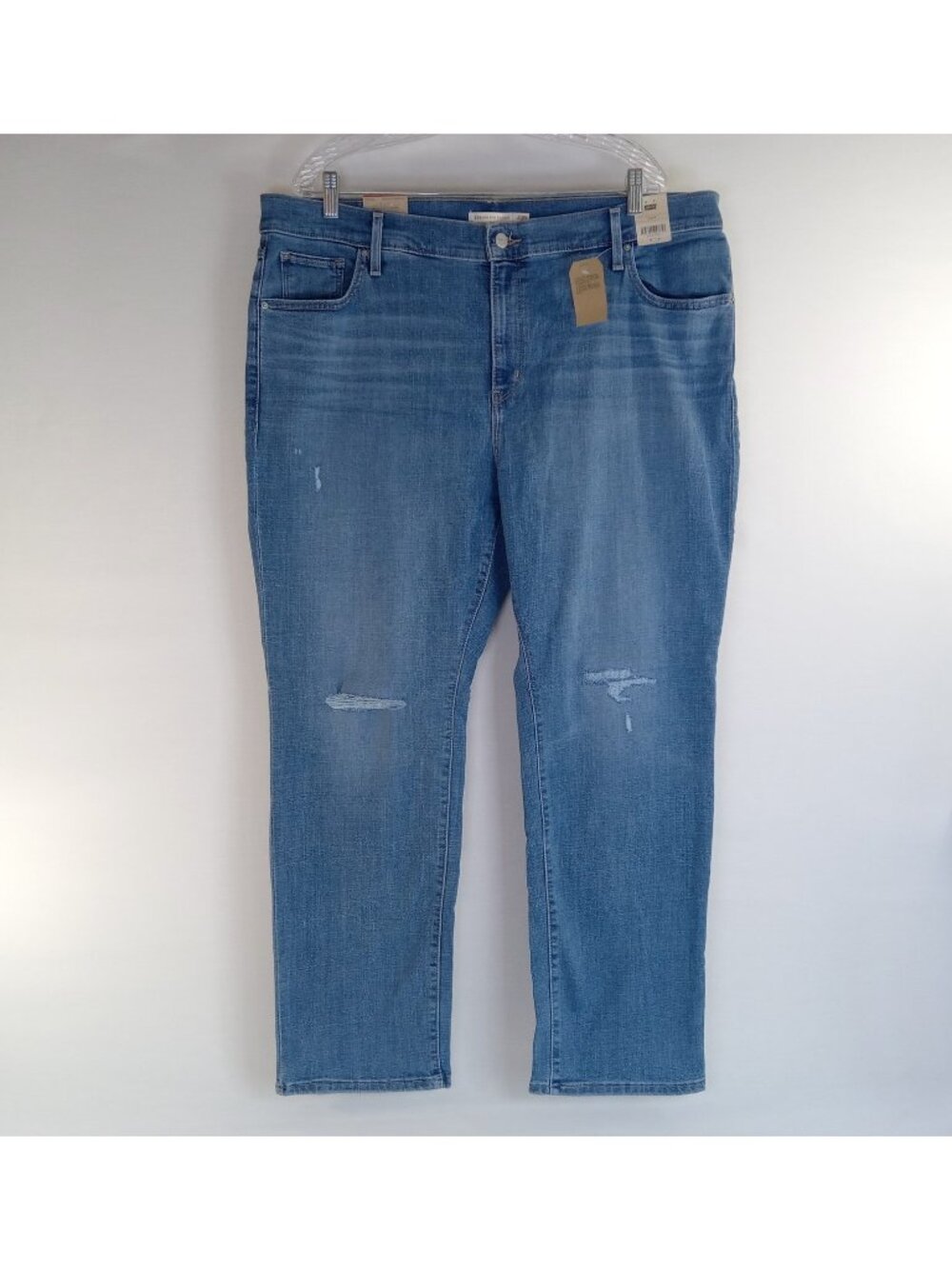 Levi's 724 High-Rise Slim Straight Jeans Women's Plus Size 20W Distressed Medium - Picture 2 of 16